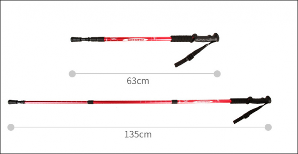 Zusammenschiebbarer Wanderstock  - Trekkingstock mit Federung